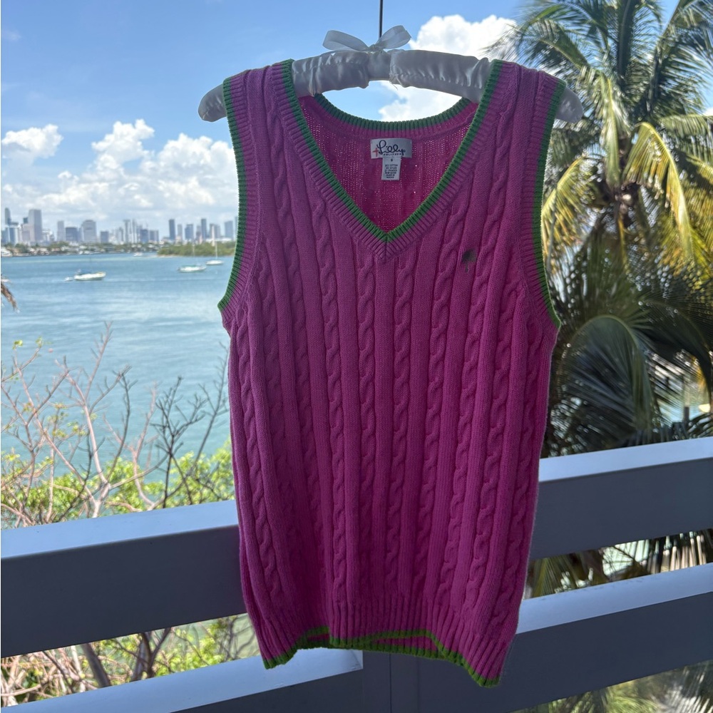 Lilly Pulitzer Pink and Green Women's sweater tank